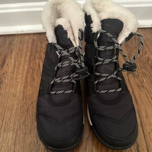 Sorel Black and Cream Winter Boots